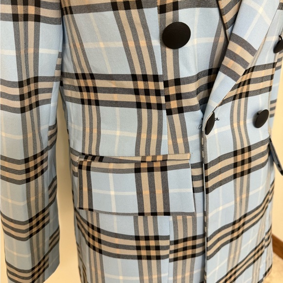 CONTESSA women’s size 6 (European size 42) blue plaid light coat - Picture 6 of 9